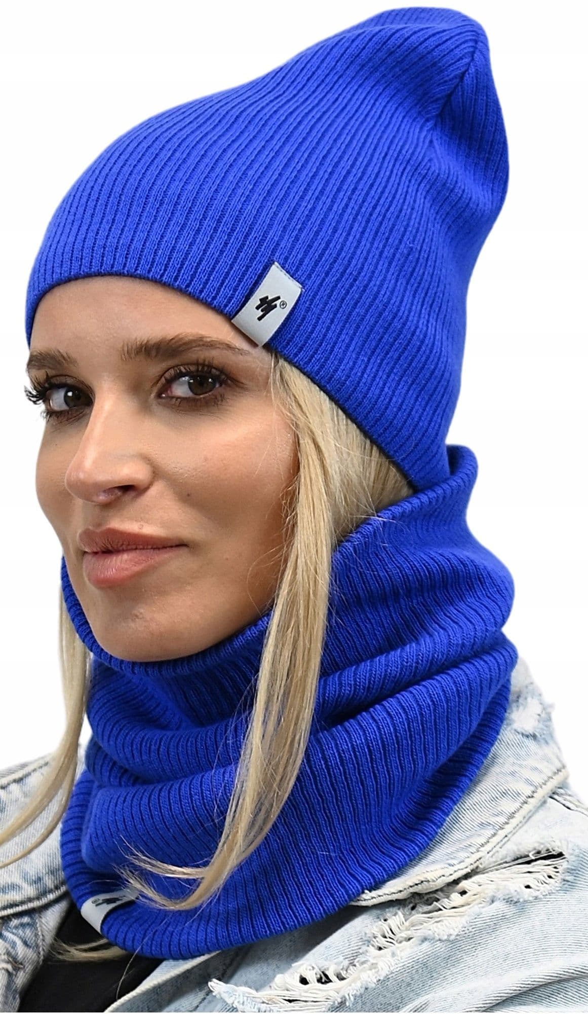 KOMPLET CZAPKA - KOMIN damski na zimę zestaw tuba beanie polski producent