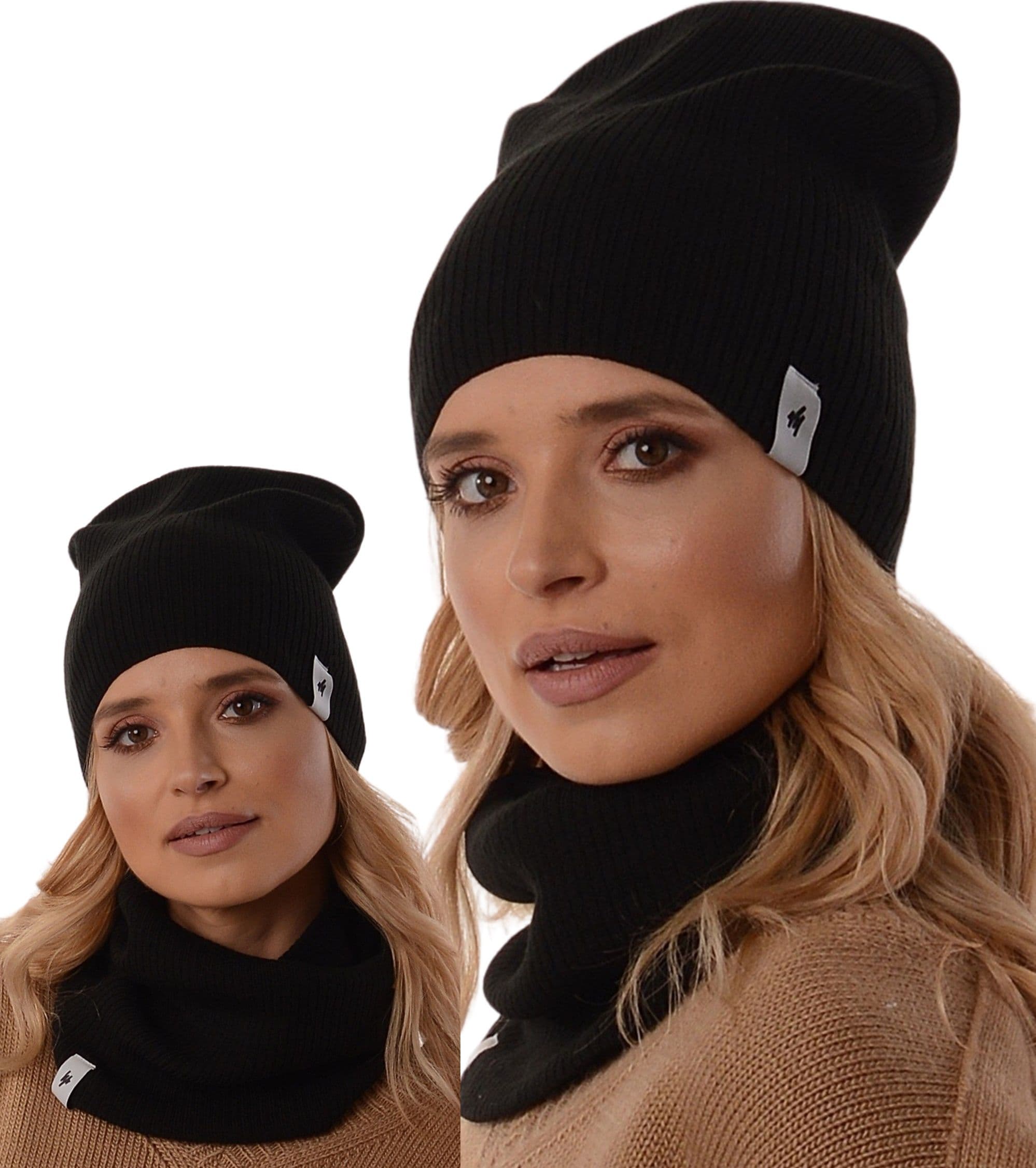 zestaw KOMPLET zimowy CZAPKA damska KOMIN tuba beanie polski producent