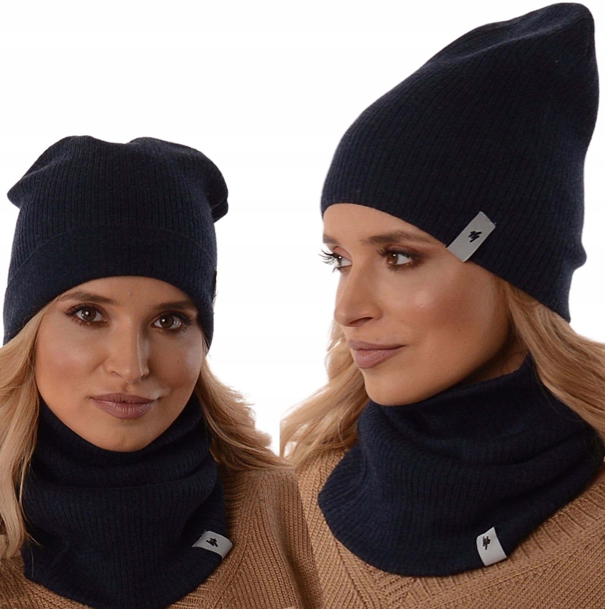 Damski KOMPLET CZAPKA - KOMIN na zimę zestaw tuba beanie polski producent