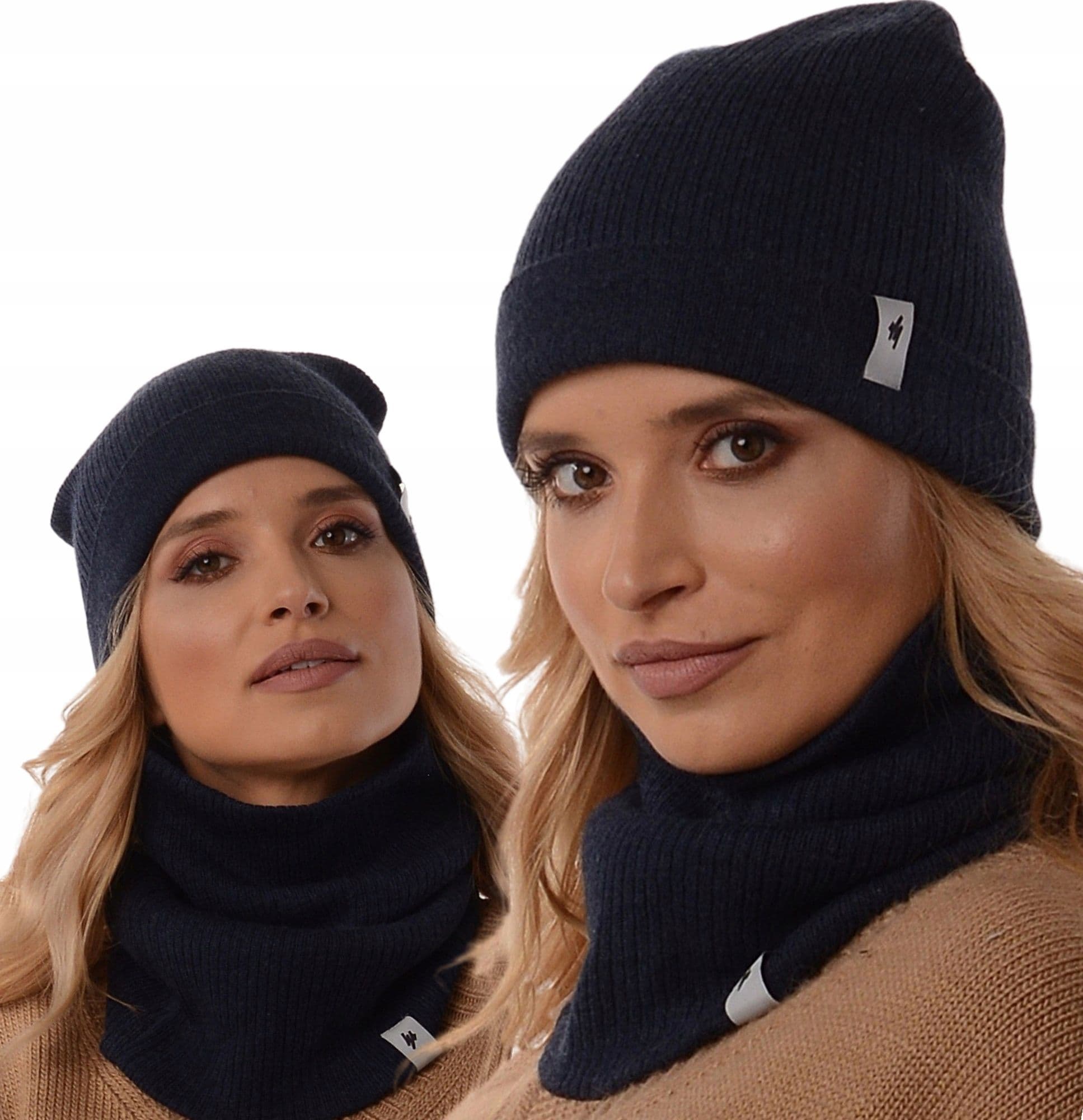 Damski KOMPLET CZAPKA - KOMIN na zimę zestaw tuba beanie polski producent