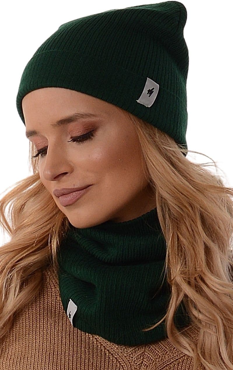 CZAPKA Z KOMINEM Damski KOMPLET polski producenta szalik tuba beanie