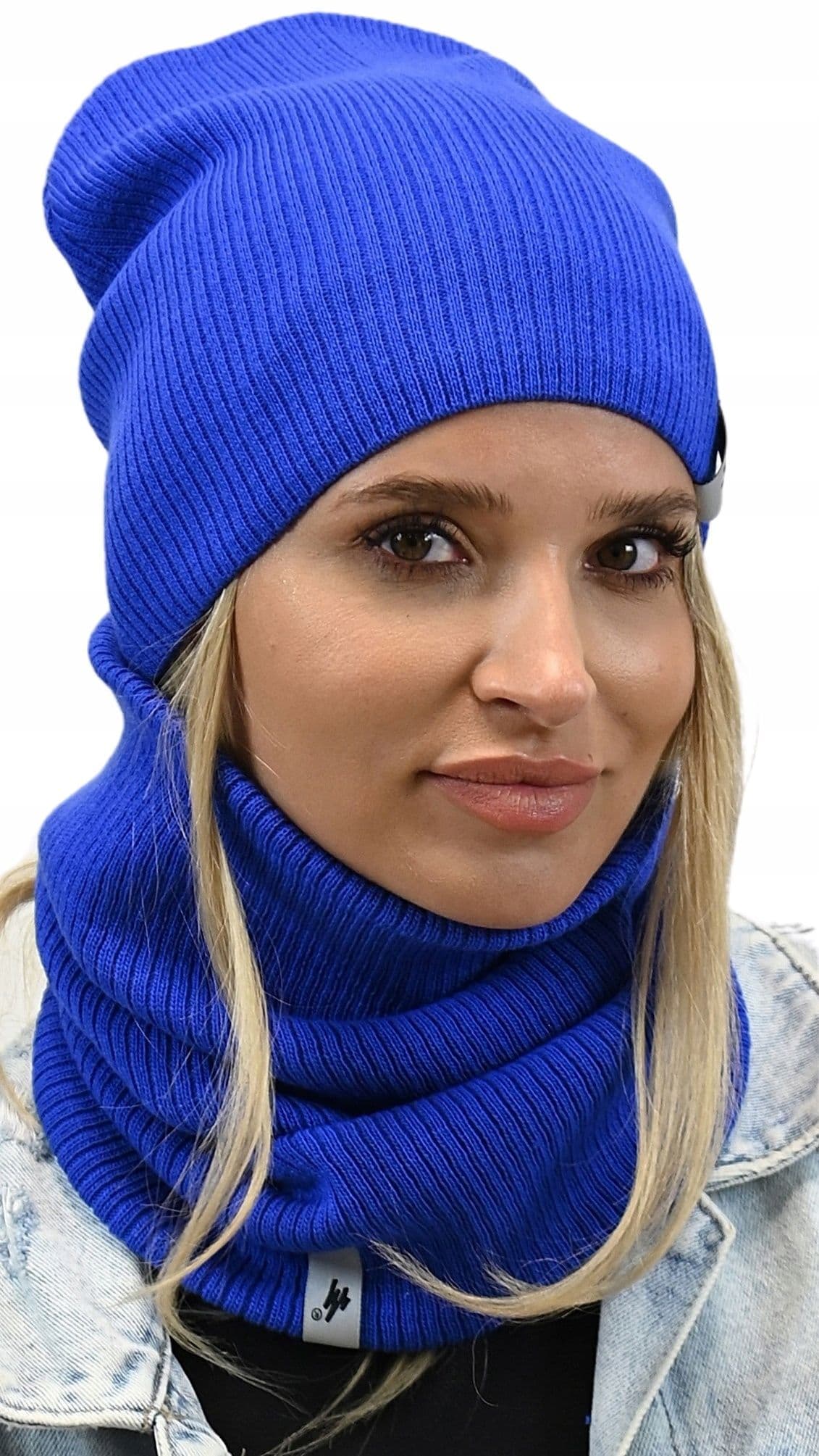 KOMPLET CZAPKA - KOMIN damski na zimę zestaw tuba beanie polski producent