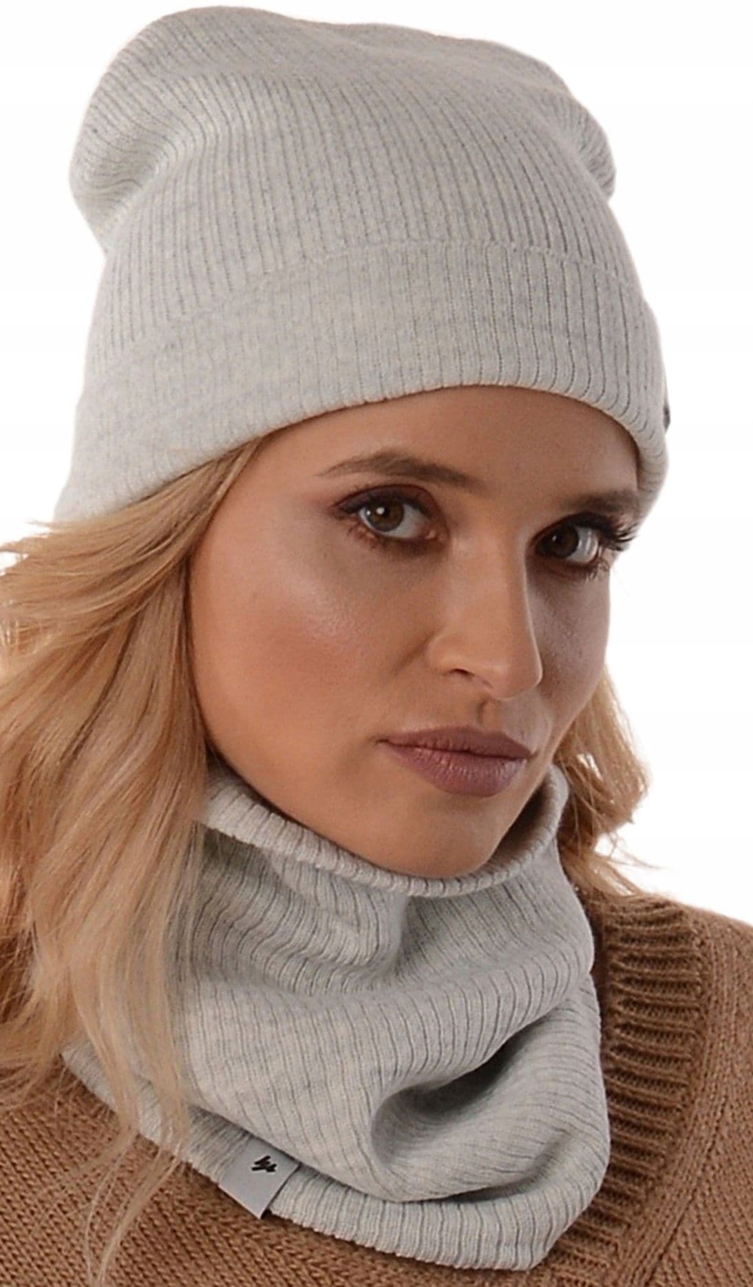 Damski Zestaw CZAPKA Z KOMINEM polski producenta szalik tuba beanie