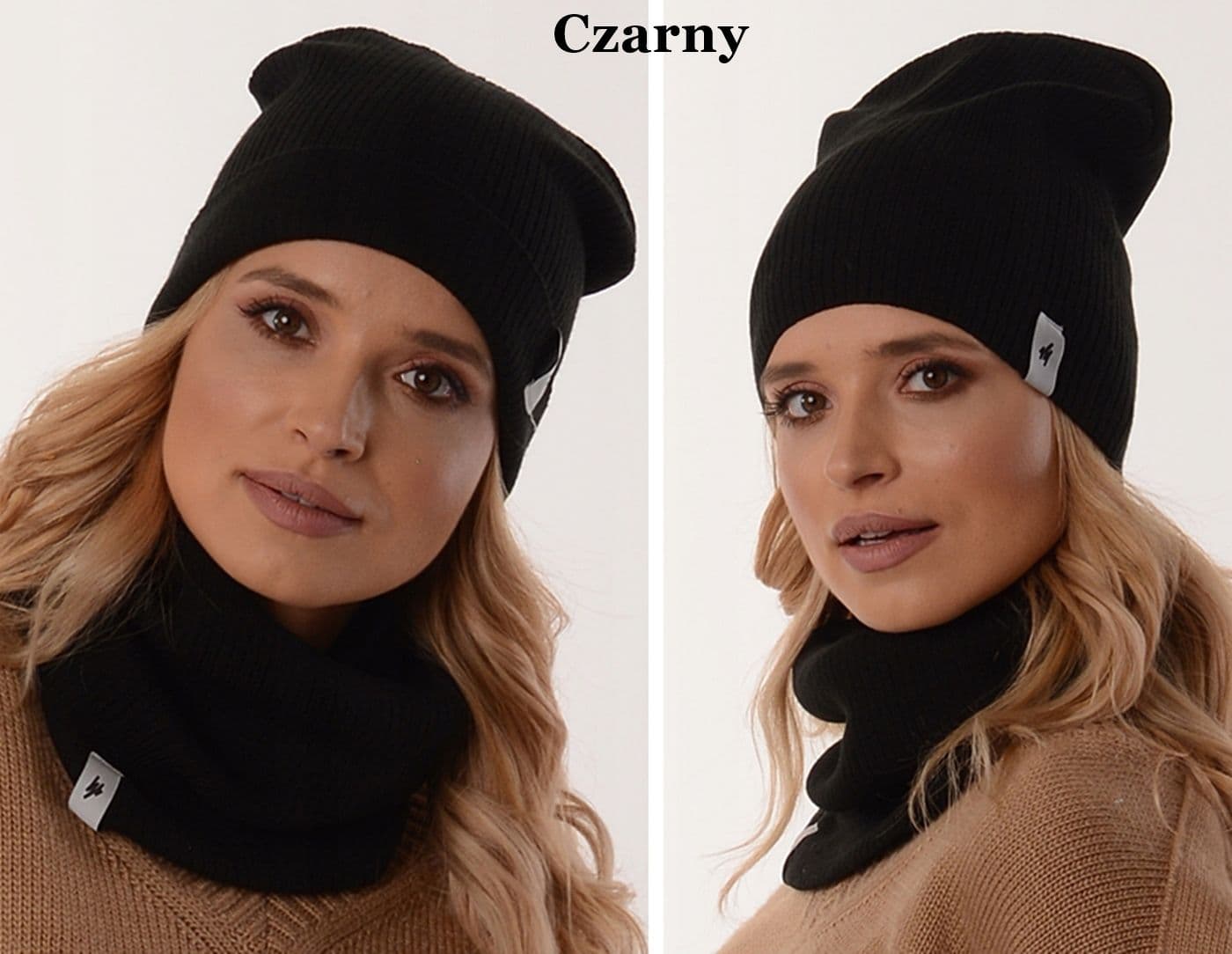 zestaw KOMPLET zimowy CZAPKA damska KOMIN tuba beanie polski producent