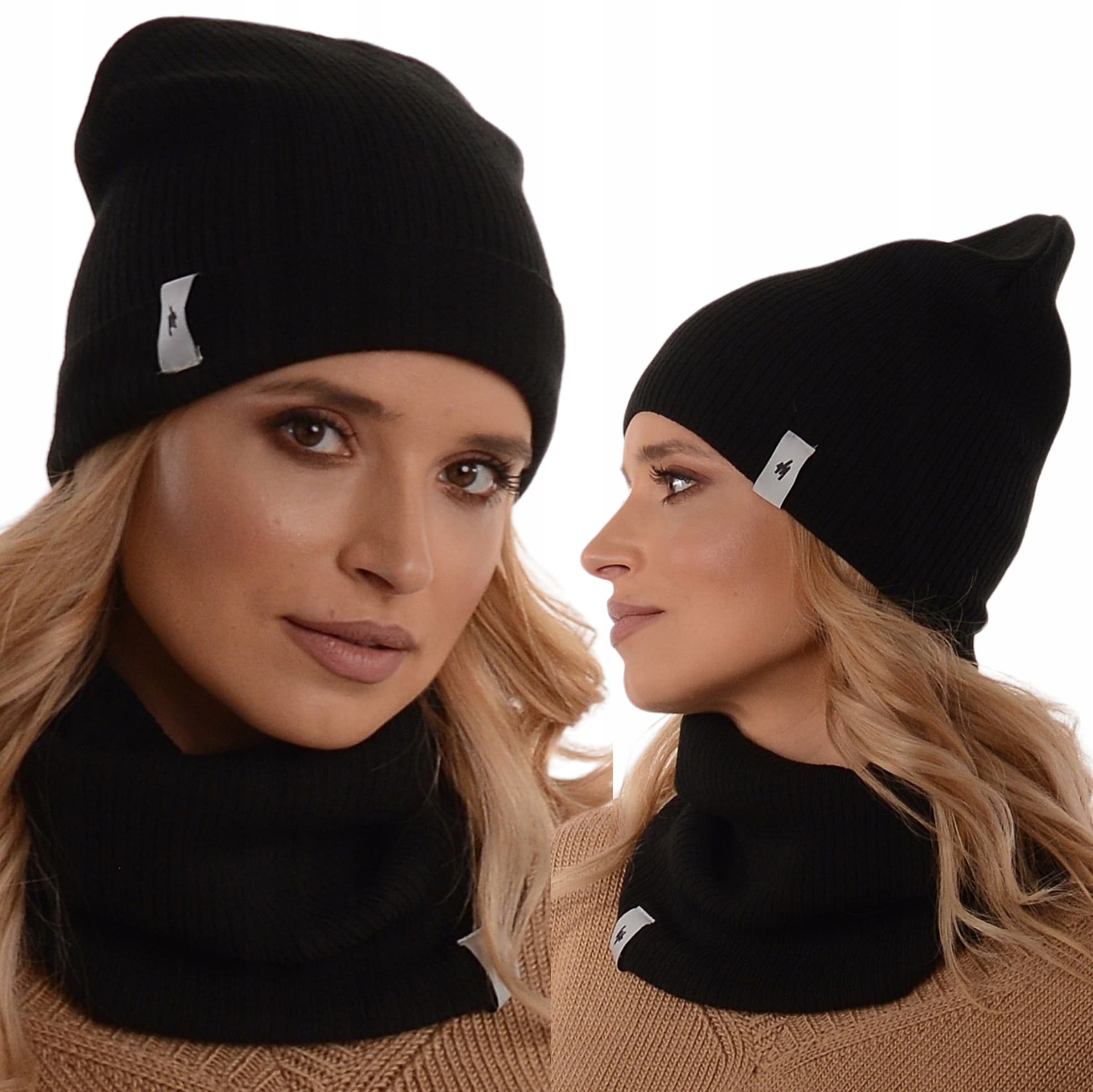 zestaw KOMPLET zimowy CZAPKA damska KOMIN tuba beanie polski producent