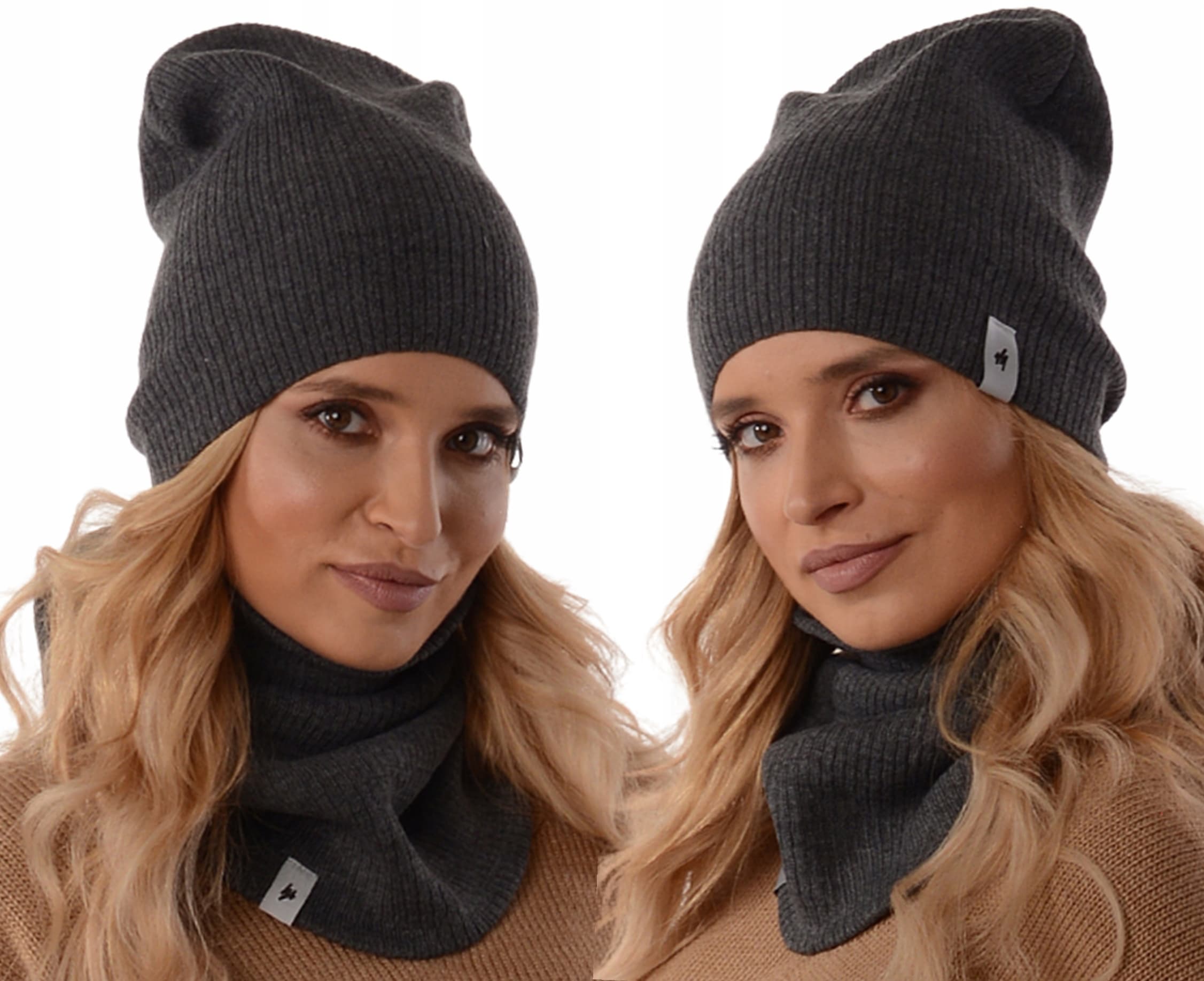 komplet zestaw zimowy CZAPKA damska KOMIN tuba beanie polski producent